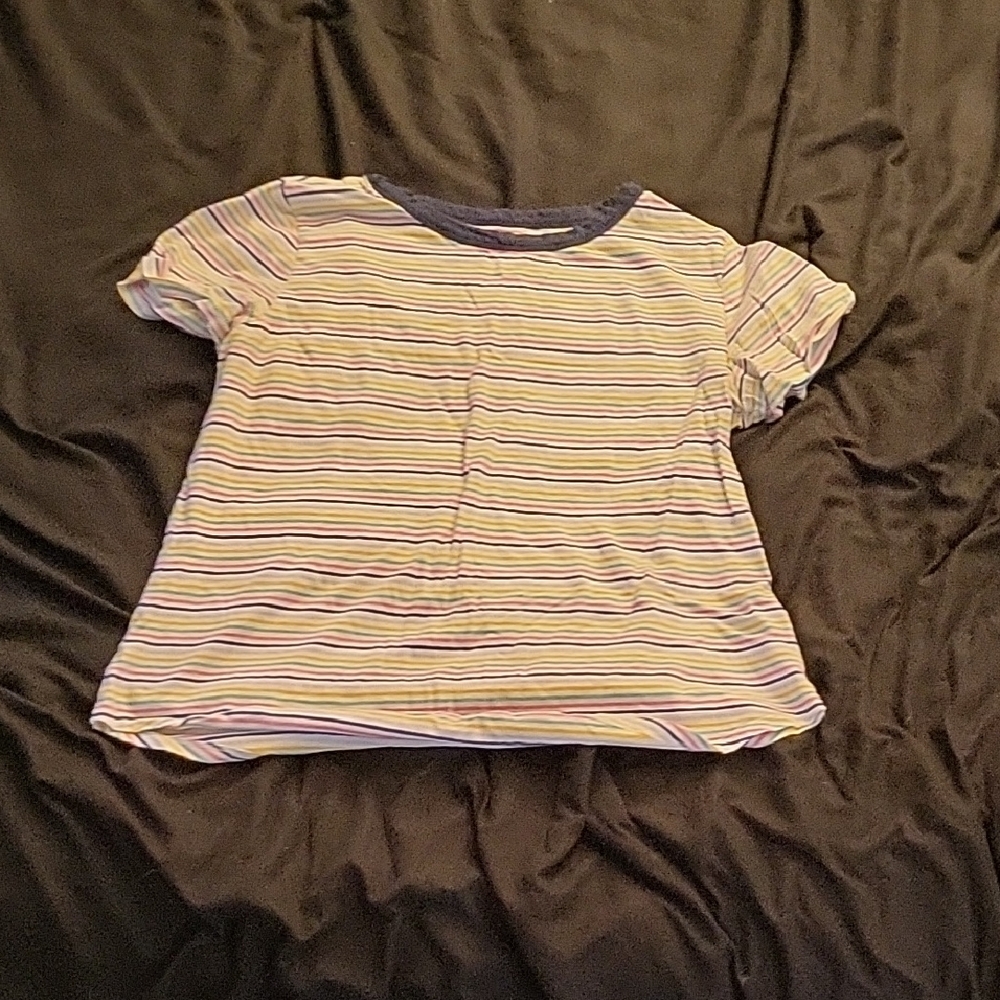 Striped Kids Shirt with Navy Accents